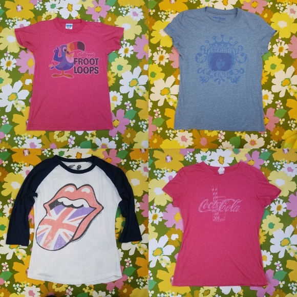 Junk Food T Shirt Lot of 9 Baby Tees Retro Bundle - Picture 3 of 6